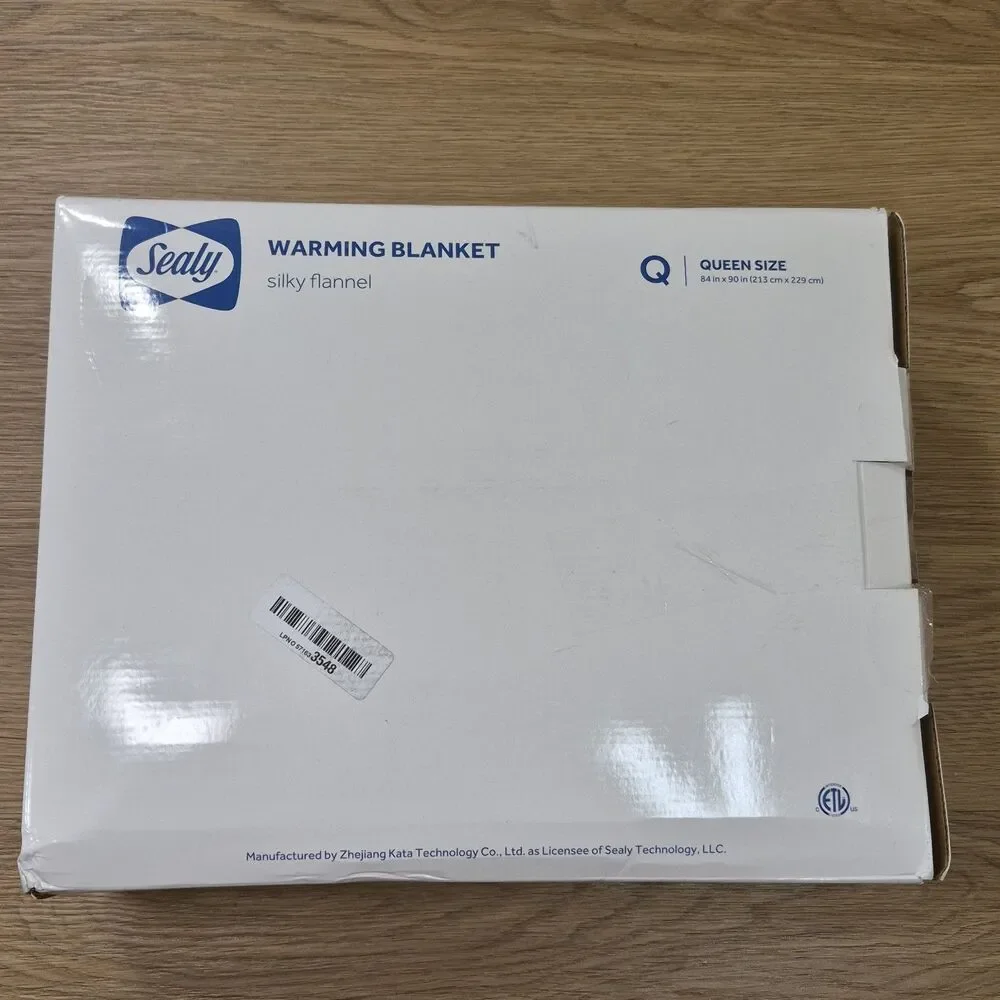 Sealy Electric Blanket Queen Flannel Sherpa Heated Reversible 84x90